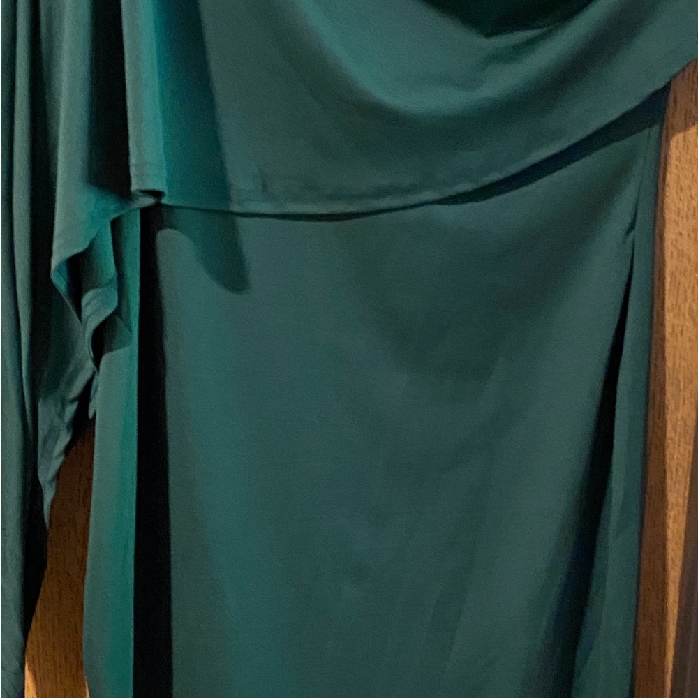 Green dress one shoulder